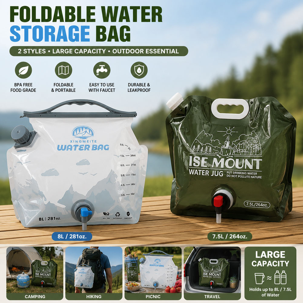 Water Bag Collapsible - حاوية ماء قابلة للطي بسعة 8